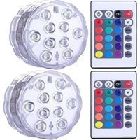 Wasserdichte, tauchfähige LED-Leuchten für Whirlpool, Spa, Teich, Unterwasser-LED-Leuchten mit 2 Fernbedienungen für Vasensockel, Aquarien, Partys, von ALOVEZ