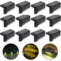 Wasserdichte Solar-Zaunleuchte, Solar-Terrassenleuchte, Treppenleuchte, IP65-LED-Solar-Gartenleuchten für Terrassentreppenzäune (Warmes Wasserdichte Solar-Zaunleuchte, Solar-Terrassenleuchte, Treppenleuchte, IP65-LED-Solar-Gartenleuchten für Terrassentreppenzäune (Warmes von ALOVEZ