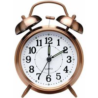 Wecker, altmodischer Nachttischwecker mit nicht tickender Doppelglocke, batteriebetriebener analoger Quarzwecker im Vintage-Stil mit Nachtlicht für Wecker, altmodischer Nachttischwecker mit nicht tickender Doppelglocke, batteriebetriebener analoger Quarzwecker im Vintage-Stil mit Nachtlicht für von ALOVEZ