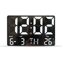 Alovez - Weiße Muschellampe, große digitale Wanduhr mit einstellbarer Helligkeit, LED-Digitaluhr von ALOVEZ
