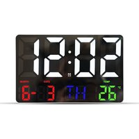 Alovez - Weiße Muschellaterne, große digitale Wanduhr mit einstellbarer Helligkeit, LED-Digitaluhr von ALOVEZ