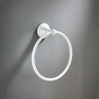 Weißer Handtuchring, Wandmontiertes Badezimmer-Accessoire aus Messing, Stoffring, Weißlack von ALOVEZ