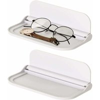 Weißes Wandregal 2er Set, (18x11cm, S) Wandregal ohne Bohren Badregal einfach erweitern für Schlafzimmer, Spielzimmer, Badezimmer, Wohnzimmer, Büro von ALOVEZ