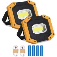 Wiederaufladbares LED-Flutlicht, 30 W, 2000 lm, Baustellen-Arbeitsleuchte mit 4 x 18650-Akku, 3 Modi, tragbare Laterne, USB-LED-Flutlicht für von ALOVEZ