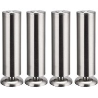 x 300 mm Edelstahl-Möbelbeine für Küchenschränke, runde Füße, Gummimatte, sicher und leise von ALOVEZ