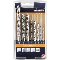 Alpen - 600093100 Holz-Spiralbohrer-Set 8teilig 3 mm, 4 mm, 5 mm, 6 mm, 8 mm, 10 mm Zylinderschaft 1 von Alpen
