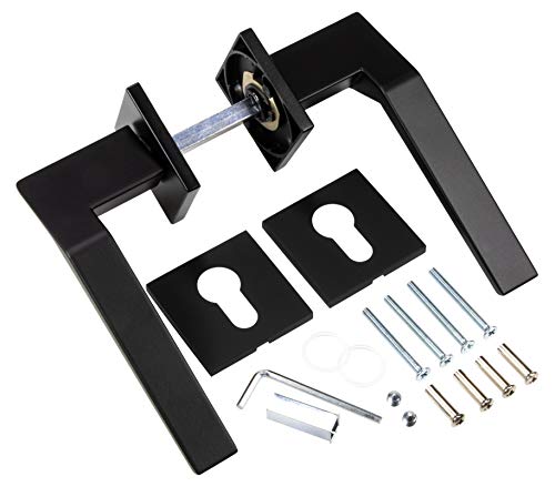 ALPENSTAHL Drückergarnitur schwarz Türbeschlag Edelstahl Türgriff Innentüren - PALADIN | Türdrücker Antik | Rosette PZ - Zylinder | Drückerpaar auf Rosette | 1 Set - Zimmertür-Garnitur mit Schrauben ALPENSTAHL Drückergarnitur schwarz Türbeschlag Edelstahl Türgriff Innentüren - PALADIN | Türdrücker Antik | Rosette PZ - Zylinder | Drückerpaar auf Rosette | 1 Set - Zimmertür-Garnitur mit Schrauben von ALPENSTAHL