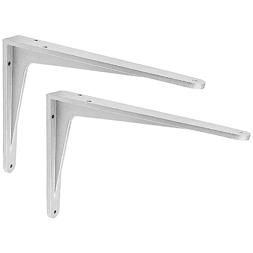 ALPENSTAHL Schwerlastkonsole Aluminium Silber matt | Sparta | 2 Stück Schwerlastwinkel für Wandmontage | Winkelkonsole schwerlast: 400 x 350 x 40 mm | Tragkraft: 340 kg | Regalwinkel Silber von ALPENSTAHL
