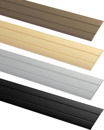 ALPENSTAHL Übergangsprofil selbstklebend | Länge 100 cm | Türschiene Breite: 37 mm | Boden-Schiene flach für Fußböden, Laminat | Zierleiste Aluminium zum Kleben | Alu Bodenprofil Bronze von ALPENSTAHL