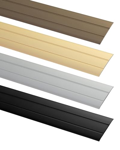 ALPENSTAHL Übergangsprofil selbstklebend | Länge 100 cm | Türschiene Breite: 37 mm | Boden-Schiene flach für Fußböden, Laminat | Zierleiste Aluminium zum Kleben | Alu Bodenprofil Silber von ALPENSTAHL