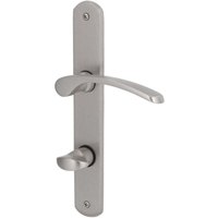 Alpertec - WC-Langschildgarnitur Amos Messing silber abgerundet Beschläge von ALPERTEC