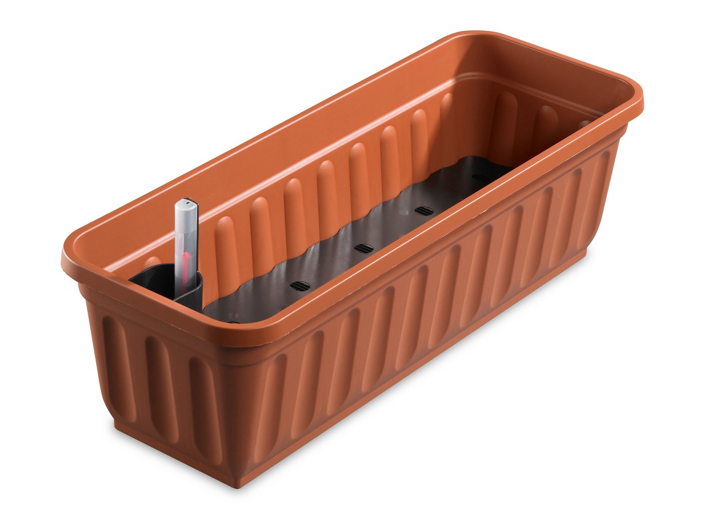 ALPFA Balkonkasten 60 cm terracotta mit Wasserspeicher Made in Germany Blumenkasten, eckig von ALPFA