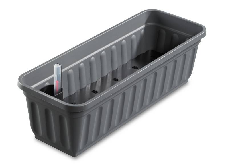 ALPFA Balkonkasten 80 cm anthrazit mit Wasserspeicher Made in Germany Blumenkasten, eckig von ALPFA