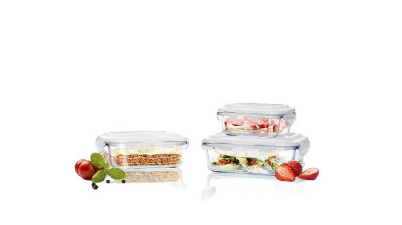 ALPFA Frischhaltedose Glas Frischhaltedosen Set 3tlg. 802252 Gefrierdosen, (Spar-Set, 3-er Set), bis 400 Grad Celsius hitzebeständig von ALPFA