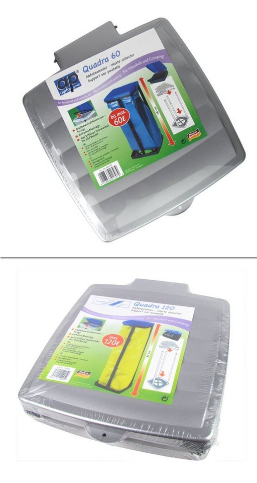 ALPFA Müllsackständer Abfallsammler/Müllsackständer für 60 oder 120 Liter - grau, Geeignet für Säcke 60 l oder 120 l, Qualität Made in Germany von ALPFA