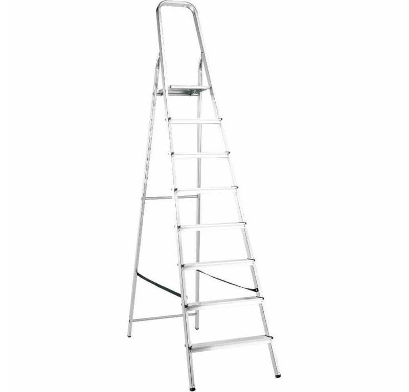 ALPFA Stehleiter Aluminium-Haushaltsleiter 8 Stufen von ALPFA