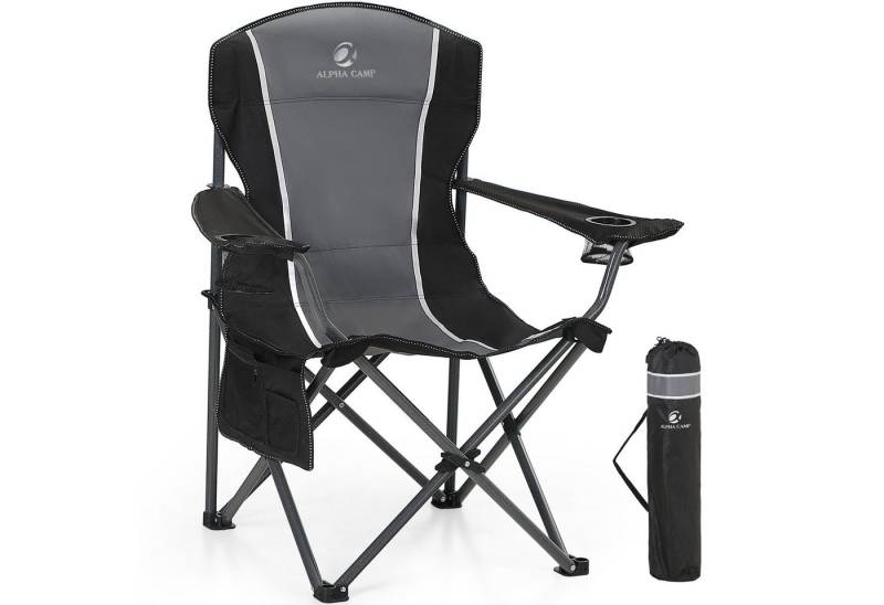 ALPHA CAMP Campingstuhl (Packung), Klappstuhl bis 160 KG Angelstuhl Faltbarer Outdoor Stuhl fur Garten von ALPHA CAMP