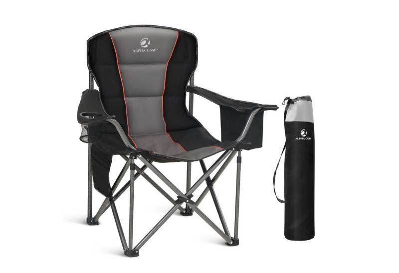ALPHA CAMP Campingstuhl (Packung), Camping stuhl bis 200kg Klappstuhl Angelstuhl XXL mit Armlehnen von ALPHA CAMP