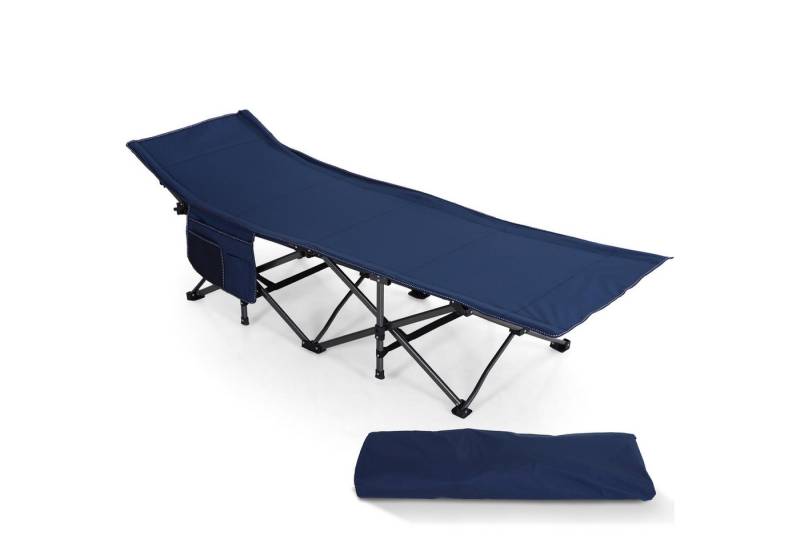 ALPHA CAMP Feldbett Campingbett Faltbar XL Campingliege leicht mit Seitentasche Feldbetten von ALPHA CAMP