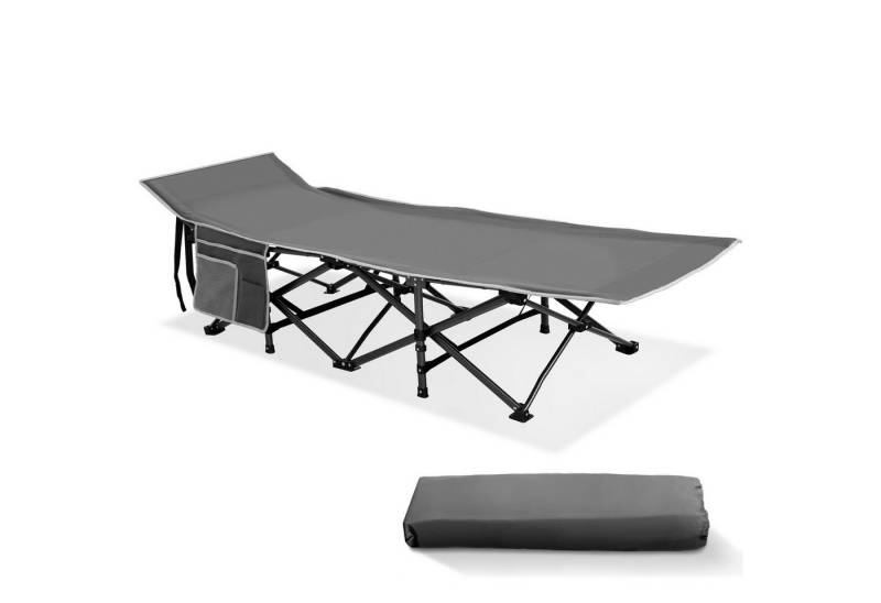 ALPHA CAMP Feldbett Campingbett Faltbar XL Campingliege leicht mit Seitentasche Feldbetten von ALPHA CAMP