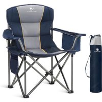Campingstuhl Faltbar Klappstuhl bis 200kg Gepolstert mit Getränkehaltern Angelstuhl mit Armlehnen Outdoorstuhl,Blau - Alpha Camp von ALPHA CAMP