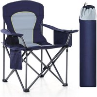Campingstuhl Faltbar Klappstuhl bis 200kg Gepolstert mit Getränkehaltern Angelstuhl mit Armlehnen Outdoorstuhl,Navyblau - Alpha Camp von ALPHA CAMP