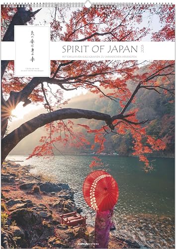 Spirit of Japan 2026 - Bildkalender XXL 50x70 cm - mit japanischer Kalligraphie, inkl. Übersetzung - Landschaftskalender - Wandkalender - Wandplaner von Alpha Edition