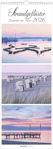 Strandgeflüster - Momente am Meer 2026 - Streifenkalender XXL 25x69 cm - Bildkalender im Hochformat - Wandkalender - Wandplaner - Strandkalender - Deutsche Küsten von Alpha Edition