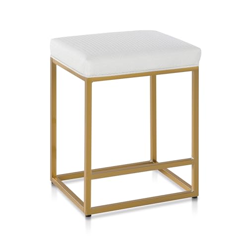 ALPHA HOME Barhocker mit Fußstütze Barstuhl ohne Lehne Schwarz Barhocker Pu-Leder Sitzhöhe 61cm Barstühle Rückenfreier Sitzhocker mit dickem Kissen und robustem verchromtem Metallgestell, 1PC von ALPHA HOME