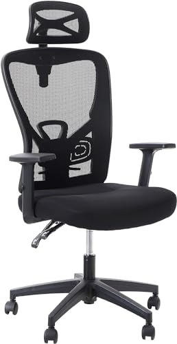 ALPHA HOME Bürostuhl, Ergonomischer Schreibtischstuhl mit Verstellbarer Kopfstütze Computerstuhl Ergonomisch Drehstuhl Höhenverstellbar Netzstuhl mit hoher Rückenlehne und Lordosenstütze ALPHA HOME Bürostuhl, Ergonomischer Schreibtischstuhl mit Verstellbarer Kopfstütze Computerstuhl Ergonomisch Drehstuhl Höhenverstellbar Netzstuhl mit hoher Rückenlehne und Lordosenstütze von ALPHA HOME