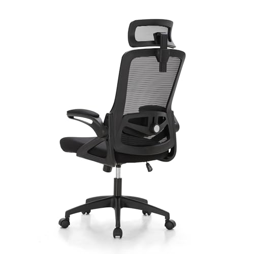 ALPHA HOME Bürostuhl Ergonomisch Schreibtischstuhl, Ergonomischer Computerstuhl Chefsessel mit Verstellbarer Kopfstütze,Lendenwirbelstütze, Armlehne,Wippfunktion bis 160kg belastbar von ALPHA HOME