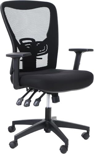 ALPHA HOME Bürostuhl Ergonomischer Schreibtischstuhl Atmungsaktiver Mesh-Computerstuhl Höhenverstellbar, Verstellbare Rückenlehne, Lendenwirbelstütze und Armlehnen von ALPHA HOME
