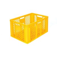 Alpha Eurobox aus PE, Bäckerkiste mit durchbrochenen Wänden, HxBxT 320 x 400 x 600 mm, gelb von ALPHA Paletten
