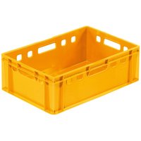 Alpha Eurobox aus PE, E2 Fleischkiste mit geschlossenen Wänden, HxBxT 220 x 400 x 600 mm, gelb von ALPHA Paletten