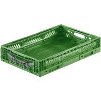 Alpha Eurobox aus PPC, Klappkiste mit durchbrochenen Wänden, HxBxT 120 x 400 x 600 mm von ALPHA Paletten