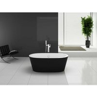 Freistehende Badewanne FS-B001 - schwarz, w von ALPHABAD