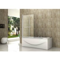 Eck-Duschtrennwand OBLANTE 80 (Badewanne) - Klarglas von ALPHABAD