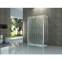 U-Duschkabine romo 120 (Tür) x 100 (Fix) x 195 cm - Klarglas von ALPHABAD