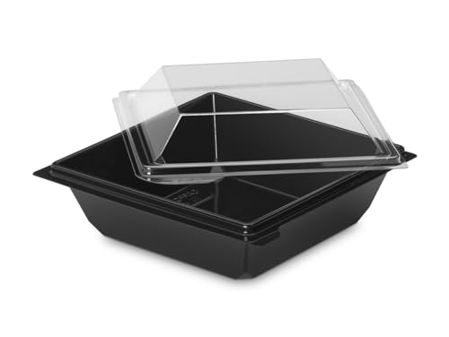 ALPHAFORM 30 x schwarze quadratische 250-ml-Dosen mit Kristalldeckeln von ALPHAFORM