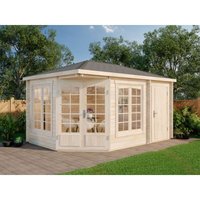 Alpholz - 5-Eck Gartenhaus Modell Josephine-40 aus Holz, Gerätehaus mit 40 mm Wandstärke, Garten Holzhaus inkl. Montagematerial, Geräteschuppen 442 x von ALPHOLZ