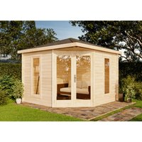 5-Eck Gartenhaus Liwa Compact Gartenhaus aus Holz, Holzhaus mit 28 mm Wandstärke, Blockbohlenhaus mit Montagematerial Naturbelassen - Alpholz 5-Eck Gartenhaus Liwa Compact Gartenhaus aus Holz, Holzhaus mit 28 mm Wandstärke, Blockbohlenhaus mit Montagematerial Naturbelassen - Alpholz von ALPHOLZ