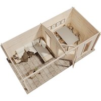 5-Eck Gartenhaus Liwa aus Holz Holzhaus mit Terrasse - 40 mm, naturbelassen - Alpholz 5-Eck Gartenhaus Liwa aus Holz Holzhaus mit Terrasse - 40 mm, naturbelassen - Alpholz von ALPHOLZ