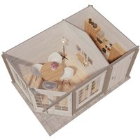 Alpholz 5-Eck Gartenhaus Modell Josephine-40 mit Anbau Gartenhaus aus Holz in Pinie, Holzhaus mit 40 mm Wandstärke, Blockbohlenhaus mit Alpholz 5-Eck Gartenhaus Modell Josephine-40 mit Anbau Gartenhaus aus Holz in Pinie, Holzhaus mit 40 mm Wandstärke, Blockbohlenhaus mit von ALPHOLZ