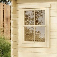 5-Eck Gartenhaus Modell Sunny-A Gartenhaus aus Holz in Pinie, Holzhaus mit 28 mm Wandstärke, Blockbohlenhaus mit Montagematerial - Alpholz von ALPHOLZ