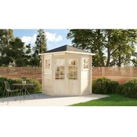 5-Eck Gartenhaus Modell Sunny-A Gerätehaus aus Holz, Geräteschrank mit 28 mm Wandstärke, Gartenhaus mit Montagematerial - Alpholz von ALPHOLZ