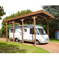 Carport Camping-Car aus Holz in Braun Unterstand fsc zertifiziert Überdachung - Braun - Alpholz von ALPHOLZ