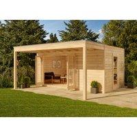 Design Gartenhaus Cubus-Avant 44 iso Gartenhaus aus Holz, Holzhaus mit 44 mm Wandstärke inklusive Schleppdach fsc zertifiziert, Blockbohlenhaus mit von ALPHOLZ