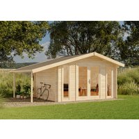 Alpholz - Gartenhaus Mirko Modern d Gartenhaus aus Holz, Holzhaus mit 28 mm Wandstärke inklusive Schleppdach, Blockbohlenhaus mit Montagematerial von ALPHOLZ