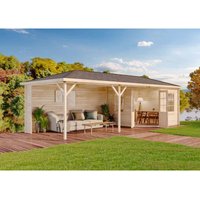 Gartenhaus mit Boden Mississippi-40 aus Holz, Holzhaus mit Terrasse, 40 mm Wandstärke - Imprägnierung (Pinie) - Braun - Alpholz von ALPHOLZ