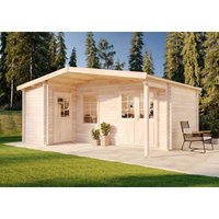 Gartenhaus Nordkapp-40 b Gartenhaus aus Holz in Braun, Holzhaus mit 40 mm Wandstärke, Blockbohlenhaus mit Montagematerial - Braun - Alpholz von ALPHOLZ